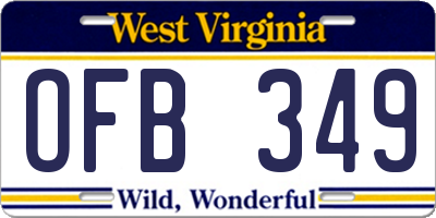 WV license plate OFB349