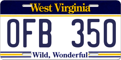 WV license plate OFB350