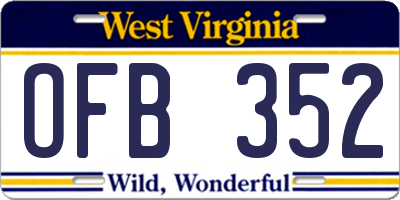 WV license plate OFB352