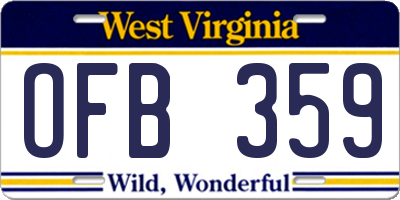 WV license plate OFB359