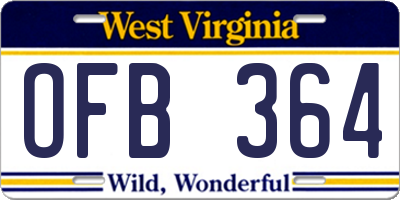 WV license plate OFB364