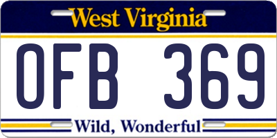 WV license plate OFB369