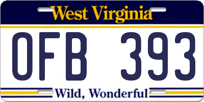 WV license plate OFB393