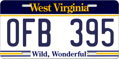 WV license plate OFB395