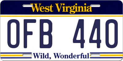WV license plate OFB440