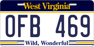 WV license plate OFB469