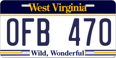 WV license plate OFB470
