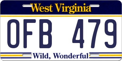 WV license plate OFB479