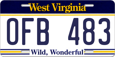 WV license plate OFB483