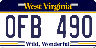 WV license plate OFB490