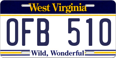 WV license plate OFB510