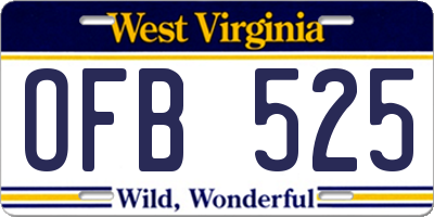 WV license plate OFB525