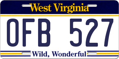 WV license plate OFB527
