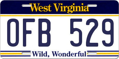 WV license plate OFB529
