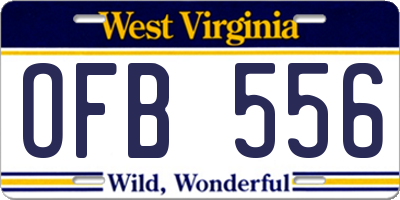 WV license plate OFB556