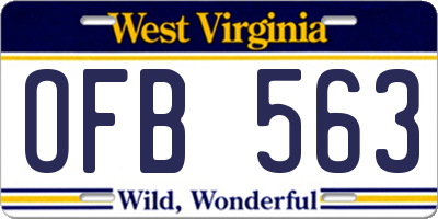 WV license plate OFB563