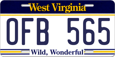 WV license plate OFB565