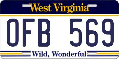 WV license plate OFB569