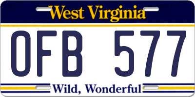 WV license plate OFB577