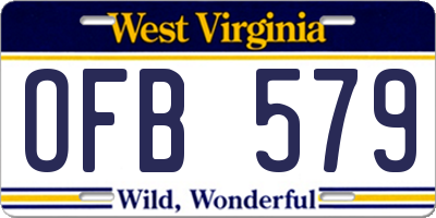 WV license plate OFB579