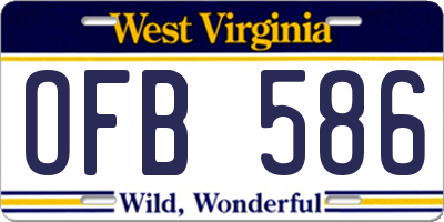 WV license plate OFB586