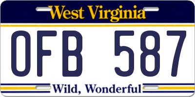 WV license plate OFB587