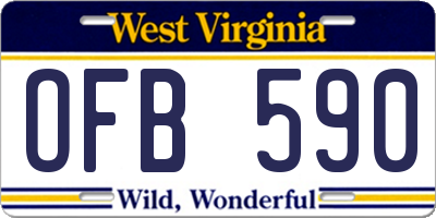 WV license plate OFB590