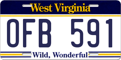 WV license plate OFB591
