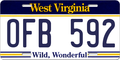 WV license plate OFB592