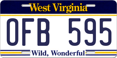 WV license plate OFB595