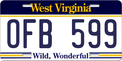 WV license plate OFB599