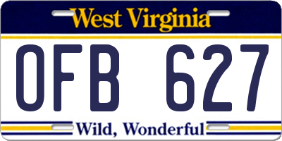 WV license plate OFB627