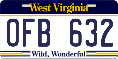 WV license plate OFB632