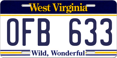 WV license plate OFB633