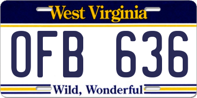 WV license plate OFB636
