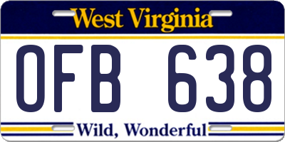 WV license plate OFB638