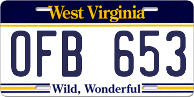 WV license plate OFB653