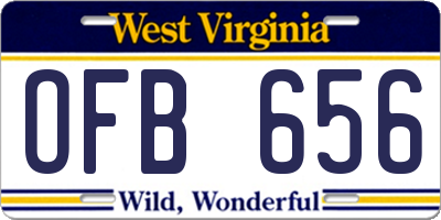 WV license plate OFB656
