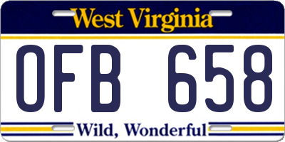 WV license plate OFB658