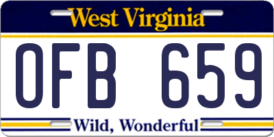 WV license plate OFB659
