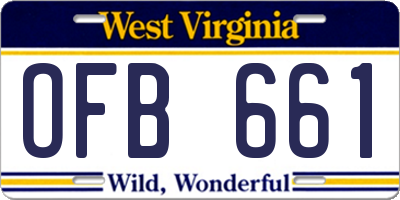 WV license plate OFB661