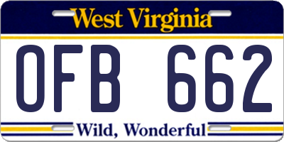 WV license plate OFB662