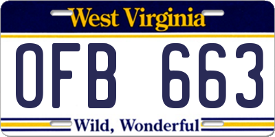 WV license plate OFB663