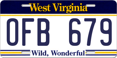 WV license plate OFB679