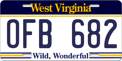 WV license plate OFB682