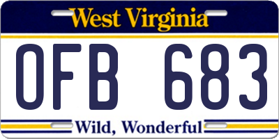 WV license plate OFB683