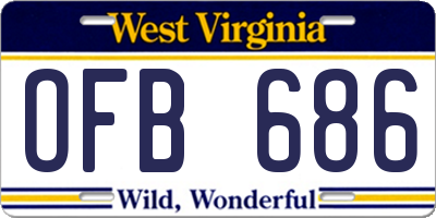 WV license plate OFB686