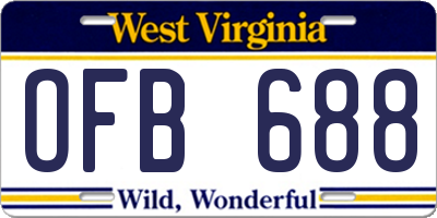 WV license plate OFB688