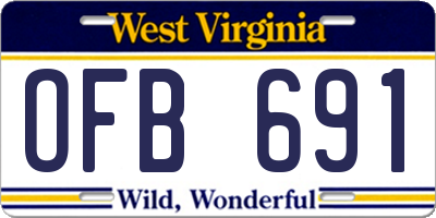 WV license plate OFB691