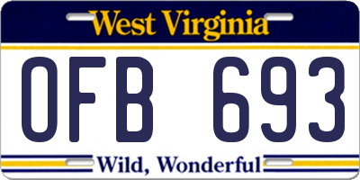 WV license plate OFB693